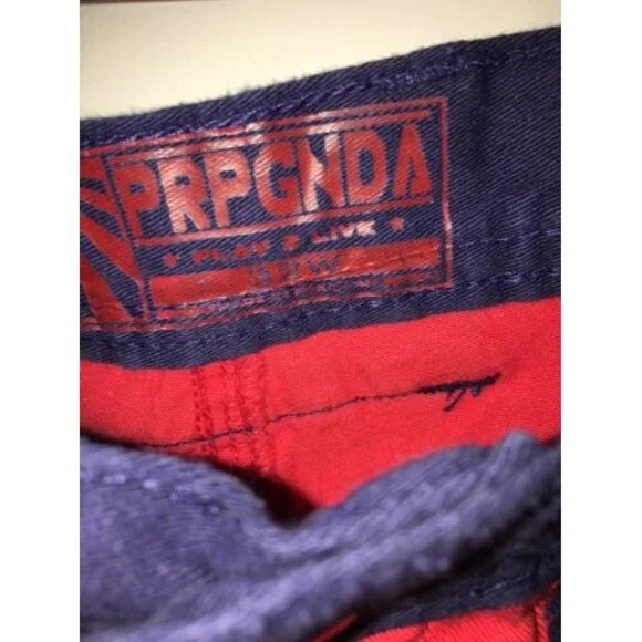 PRPGNDA Shorts Casual Pockets Men's Size 32 Blue/Red